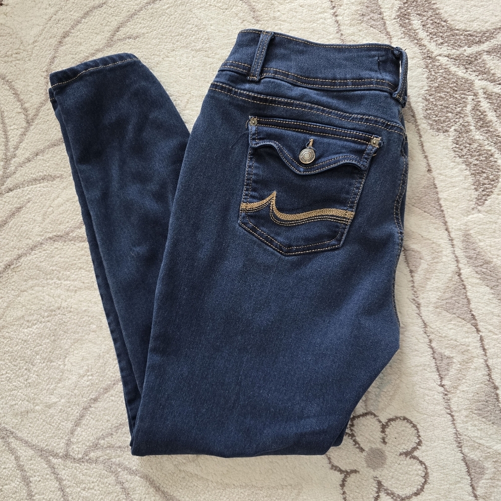 Angels Forever Young Classic Dark Blue Skinny Ankle Jeans. Size 14